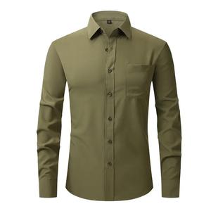 Chemise boutonnée homme tendance, prix bas OEM, nouvelle mode, super qualité, logo/couleurs personnalisées, chemise boutonnée très tendance et légère. - Product Image 6