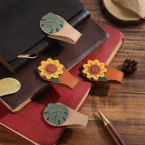 Handmade reading page marker leather maple leaf <b>bookmark</b> inspired by nature and crafted with genuine leather for sale - Product Image 6