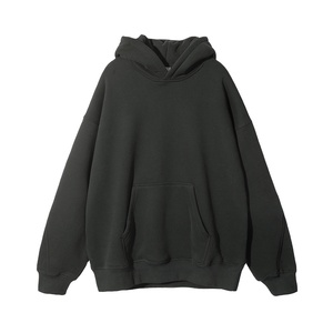 Sudadera con Capucha de Algodón Grueso para Hombre, Sudadera Sólida de Invierno, Logotipo Personalizado Bordado, Estampado Puff, Ropa Urbana Premium - Product Image 2