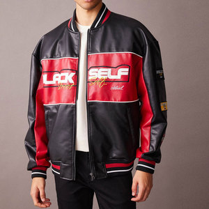 Factory Directly Provide Wholesale Price Men's Sheep Skin Leather <b>Jacket</b> OEM Design High Quality Custom Made Stand <b>Biker</b> <b>Jacket</b> - Product Image 2