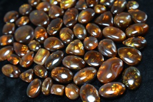 Natural <b>Mexican</b> Fire Agate Smooth Cabochon Mix Shape Fire Agate Loose Gemstones Wholesale for Jewelry Making - Product Image 3