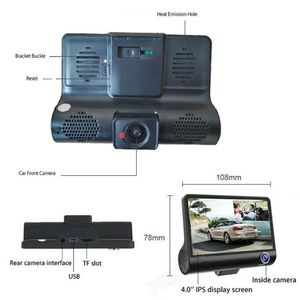 Dual Lens 1080P HD Car DVR 4 \ "Rearview Video Dash Cam Recorder con telecamera per veicolo con sensore G - Product Image 2