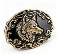 Faible MOQ, Vente en gros directe usine, Boucle de ceinture en alliage de zinc personnalisée avec logo métallique, style western, motif aigle, pour hommes, style cowboy
