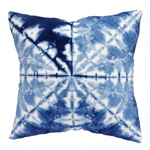 New Handmade 100% Cotton Multicolour Eco-Friendly Shibori Square Cushion <b>Cover</b> Tie-Dye Decorative Roomy Promotional Wholesale - Product Image 1