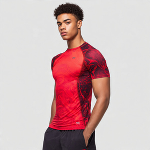 Short Sleeve <b>Base</b>-<b>layer</b> Compression Shirts Workout Fitness Wear Athletic Rash Guard Tops Unisex 100% Polyester Spandex - Product Image 1