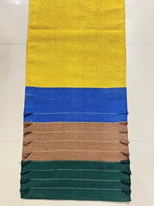 Alfombra Contemporánea de Chenilla Tejida con Patrón Impreso en Colores Verde, Marrón, Azul y Amarillo, para Uso Doméstico, con Base de Yute - Product Image 3