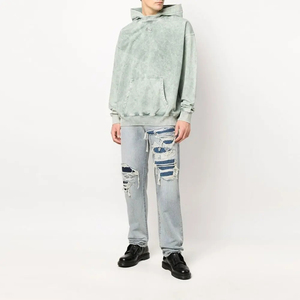 Wholesale Manufacture Acid Wash <b>Hoodie</b> For Men 100% Hight Quality Custom Material <b>Lightweight</b> Streetwear Custom Logo & Color - Product Image 3
