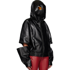 Veste à capuche unisexe en PU à manches longues imperméable toutes saisons, pantalon rouge, bottes noires avec sac fourre-tout - Product Image 4