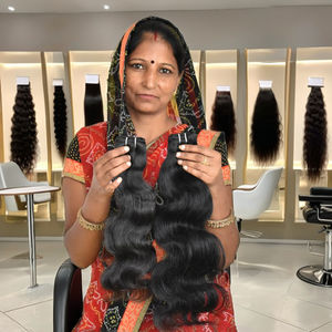 Best Quality Raw Indian Virgin Remy <b>Hair</b> Bundles Wavy Body Wave Weft Light <b>Color</b> Dyed Human <b>Hair</b> <b>Extensions</b> No Shedding No - Product Image 3