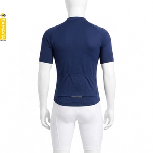 SAMAVIA-Camiseta de ciclismo de manga corta para hombre y mujer, ropa deportiva con cremallera completa, color azul marino, transpirable, de secado rápido, conjunto de uniforme - Product Image 2