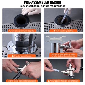 Kit de conversion Kegerator pour distributeurs de boissons : Fontaine à bière en acier inoxydable à robinet unique, distributeur de bière en fût avec double manomètre et régulateur CGA320 - Product Image 6