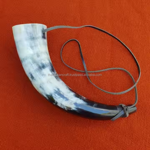 Corne de buffle véritable, corne à souffler, style viking, polie, faite à la main, durable, art animalier, objet de collection, occasion de Noël - Product Image 4