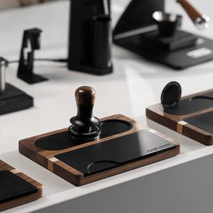 High Density Wood Espresso <b>Tamper</b> Stand Universal Compatibility Coffee Pressing Base For Modern Kitchens - Product Image 1