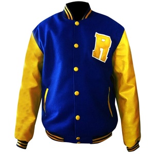 <b>Men</b> Gray Varsity <b>Jacket</b> With <b>White</b> Striped Collar & Cuffs Casual Button Front Solid Color Polyester Cotton Blend Varsity <b>Jackets</b> - Product Image 4