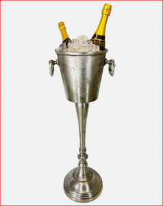 Standing Floor Silver Champagne <b>Bucket</b> Distressed Look Wine Cooler <b>Ice</b> <b>bucket</b> - Product Image 3