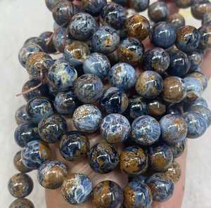 Cuentas de piedra preciosa de pietersita natural sin tratar, cuentas redondas sueltas, medio hilo para la fabricación de joyas, suministros para manualidades DIY - Product Image 6