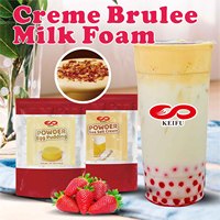 KEIFU 1kg Poudre de boisson pour bubble tea premium de Taïwan, ingrédients crème brûlée, certifiée HALAL/HACCP/ISO 22000, durée de conservation de 18 mois