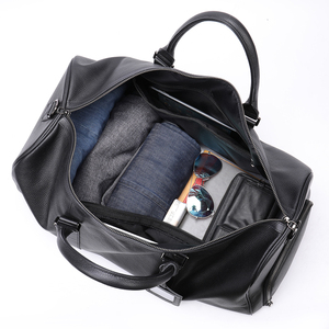 Sac de voyage en cuir véritable 30-40L avec fermeture éclair, sangle réglable, unisexe, décontracté, pour la gym et les voyages - Product Image 5