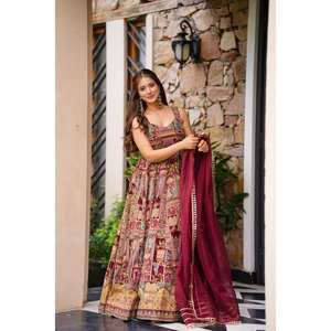 Vestido de diseñador XS tamaño Anarkali y Dupatta para fiesta - Product Image 3