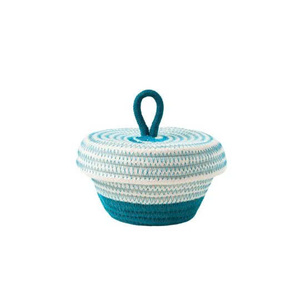 Cesta de Almacenamiento de Cuerda de Algodón con Tapa Decorativa, Contenedor Tejido para Ramadán, Almacenamiento de Juguetes y Organización del Hogar - Product Image 1