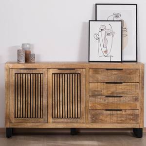 Vandana Autumn Flow Mango wood <b>sideboard</b> with reversible black striated decoration Manoha - Product Image 5
