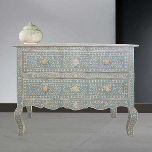 Table console en os incrusté, style traditionnel, motif floral, pour chambre, salon, appartement, hôtels, d'inspiration marocaine - Product Image 4