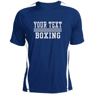 Custom Boxing <b>T</b>-<b>Shirt</b> Men's Short Sleeve Black <b>Polyester</b> Moisture Wicking Crew Neck Athletic Fit Screen Printed Front Logo - Product Image 4