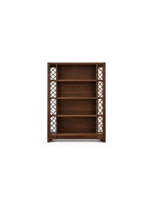 Librero de Madera Personalizado OEM con Estantes Abiertos y Paneles de Ratán Tejido para Almacenamiento en Hogares, Hoteles, Restaurantes y Cafeterías - Product Image 1