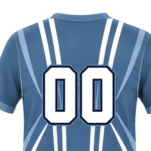Maillot de rugby bleu et blanc en acier, à manches courtes, col en V, uniforme d'équipe, respirant, léger, personnalisable, pour l'entraînement sportif - Product Image 4
