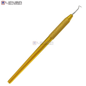 Herramienta de Tallado Dental # 2 Raspadores de amalgama y composite de acero inoxidable con mango dorado para modelado dental restaurativo - Product Image 5
