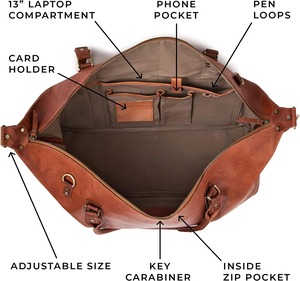 Sac de sport de luxe en cuir portable de haute qualité avec logo personnalisé, fermeture éclair, grand sac de voyage - Product Image 3