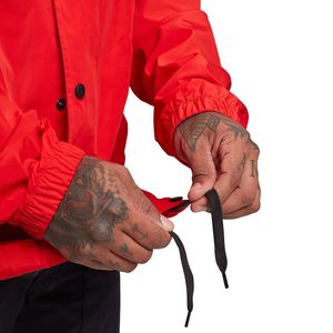 Veste Coach Homme Rouge en Polyester/Coton à Capuche, Fermeture Éclair Avant, Imperméable, Coupe-Vent, Respirante, Décontractée, Printemps, Coupe Droite, Couleur Unie - Product Image 4