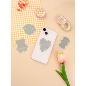 Pacchetto di 2 Mini specchi acrilici senza cornice con adesivo per la decorazione del telefono cellulare - Product Image 1