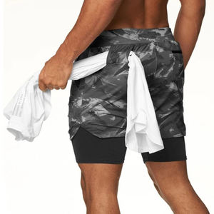 Men's Solid Casual Breathable Drawstring Quick Dry Sport Shorts Pockets High Waist <b>Mid</b> Length Spandex Polyester Board Shorts - Product Image 1