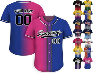 Maillot de baseball personnalisé, vente chaude, impression par sublimation dégradée, uniformes de baseball, vêtements pour hommes pas chers, maillot de softball - Product Image 1