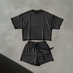 Ensemble décontracté d'été imprimé sur mesure 2 pièces : T-shirt à manches courtes pour femme et short d'été pour homme – Streetwear unisexe - Product Image 4