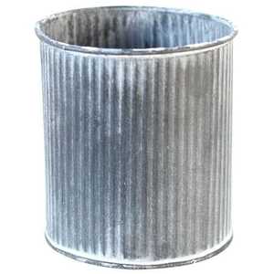Galvanized Metal Flower <b>Pots</b> Set With Drainage Hole Rustic Style For Indoor Plants Circular Design - Product Image 4