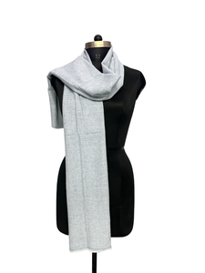 Echarpe Gris Texturizado en Zigzag de Primera Calidad, Bufanda Hecha a Mano de Lana y Acrílico de 28x80 Pulgadas, Chal de Fibra Cálida y Cómoda para el Invierno para Mujer - Product Image 2