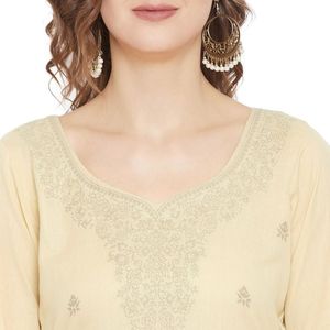 Safaa <b>Slate</b> Grey Chikankari Woven Cotton Unstitched Dress Material – 3 Piece Indian Ethnic Wear Suit Matching Dupatta for Women - Product Image 3