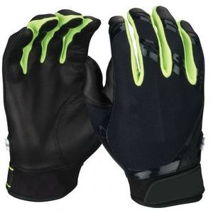 Wholesale Quality Baseball Gloves Polyester/Cotton Non-Woven Fabric Batting Gloves <b>Hook</b> Loop Closure Right Hand Breathable - Product Image 3