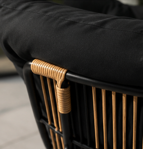 Fauteuil de salon d'extérieur, canapé à bascule en osier, siège d'appoint rembourré, mobilier de balcon - Product Image 4