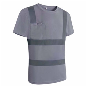 High Hi Vis ANSI Class 1 Reflective Tape Workwear Safety T-<b>Shirt</b> for <b>Men</b> Front Oversized Fit Quick Dry Breathable Industrial - Product Image 5