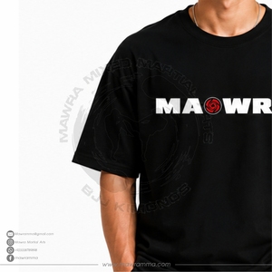 Camiseta negra de manga corta para hombre de Mawra con estampado de letras en la parte delantera, cuello redondo, estilo casual, transpirable, para unisex. - Product Image 3