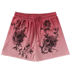Summer Short Gym Sports Jogging Workout Athletic Running Fitness Track Jogger Worsted Shorts <b>Laser</b> Etching Skull Men Shorts - Product Image 6