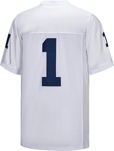 Camiseta de Fútbol Americano Blanca para Hombre, Cuello en V, Manga Corta, Malla Transpirable, Número 1 del Equipo Impreso, Corte Regular, Todas las Temporadas - Product Image 2