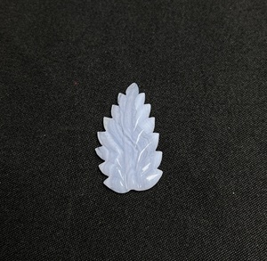 Venta al por mayor de cabujones de ágata de encaje azul natural tallados en forma de hoja, par a juego, para joyería personalizada - Product Image 4