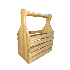 Rustic Pine Wood Rectangular Standing Cutlery Stand for <b>Kitchen</b> <b>Storage</b> Handmade Durable Multifunctional Holder Spoons Forks - Product Image 4