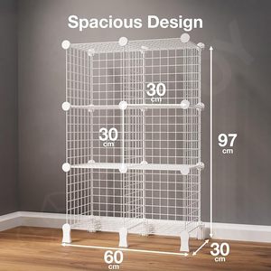Librería Metálica Moderna de 3 Niveles, Diseño Modular Independiente, Mueble Minimalista para Sala de Estar, Color Blanco - Product Image 2