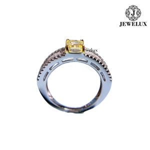 Bague Cocktail Homme Jewelux en Argent 925 Plaqué Rhodium de Qualité Supérieure avec Pavé de Diamants Motif Signe Dollar Style Hip-Hop - Product Image 1