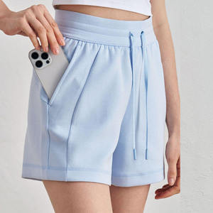 Shorts Deportivos de Cintura Alta para Mujer, con Cordones Ajustables, para Gimnasio, Fitness, Running, Yoga, con 2 Bolsillos Laterales - Product Image 3